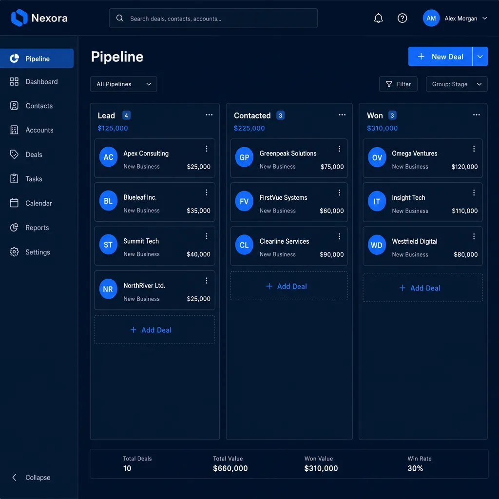 A custom crm web app built by Next Level Apps