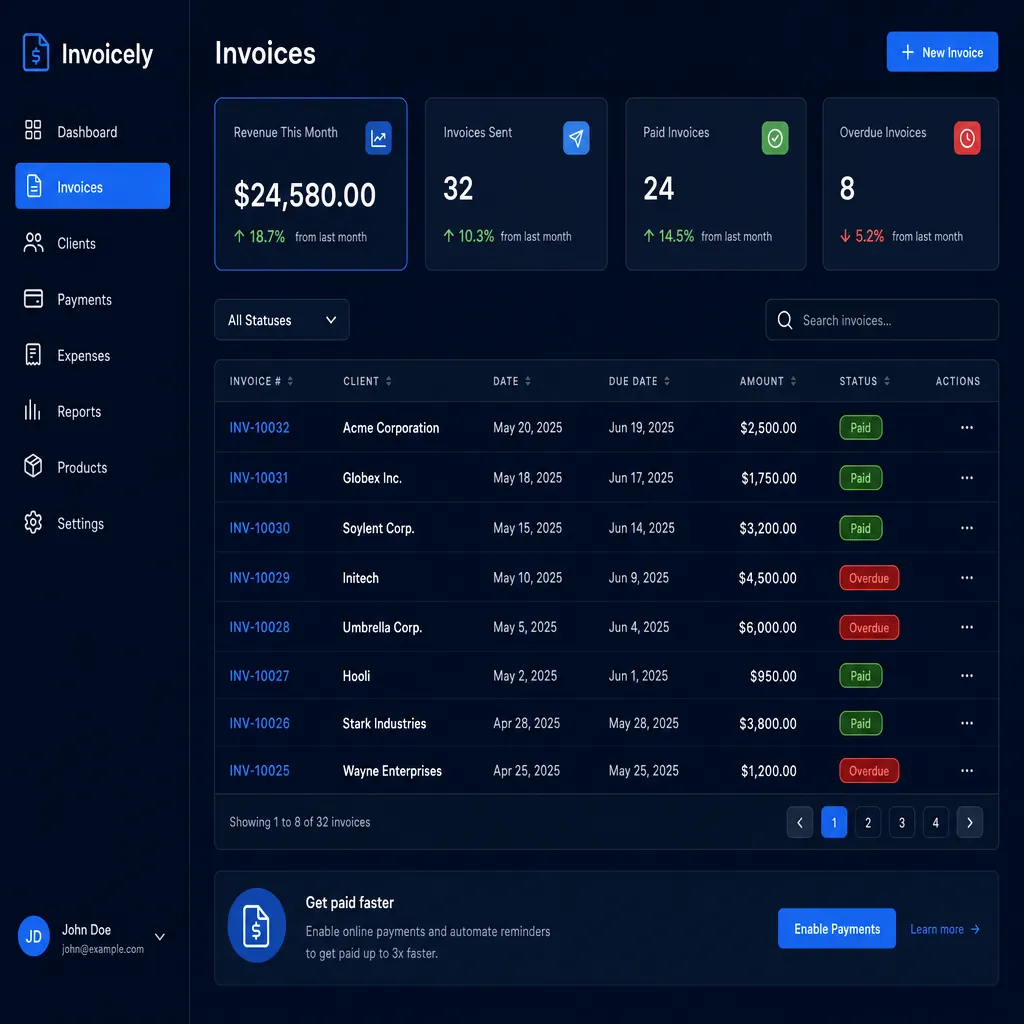 A custom finance ops web app built by Next Level Apps