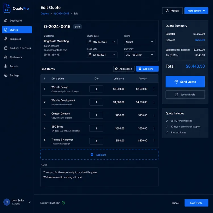 A custom sales tools web app built by Next Level Apps